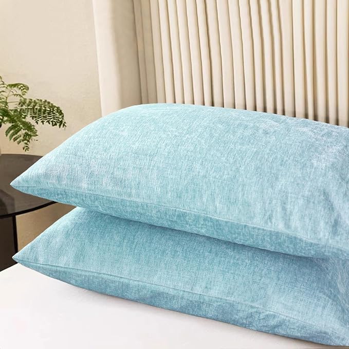 CaliTime Decorative Throw Pillow Covers 26 X 20 Inches Light Blue Grey | Pack - Image 3