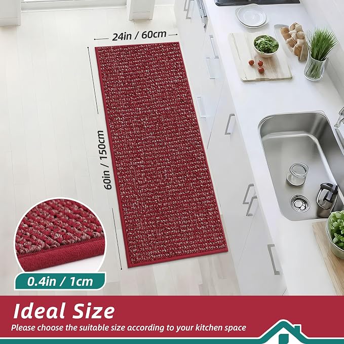 BEQHAUSE Kitchen Runner Rugs 24"x60", Kitchen Mats - Image 2