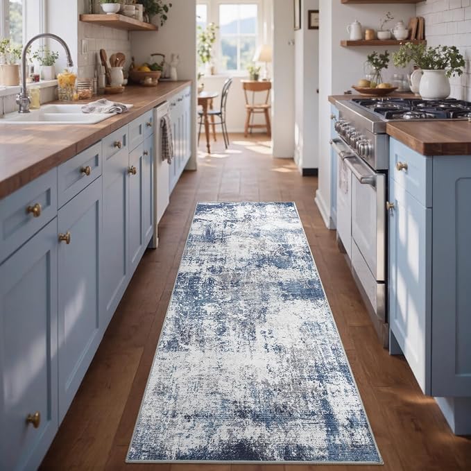 2x6 Ft Washable Runner Rug, Non-Slip Low Pile Hallway Kitchen Area Rug - Image 4