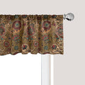 Ambesonne Paisley Window Valance Pack of 2, Vintage Inspired Multicolored Leaf Flower Motif in Earth Tones Print, Rod Pocket Curtain Valances for Kitchen Bedroom, 42" X 18", Army Green