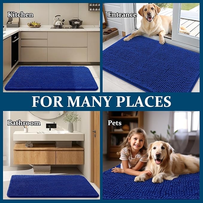 OLANLY Dog Door Mat for Muddy Paws 54x24, Super Absorbent Chenille Mud Mat | - Image 8