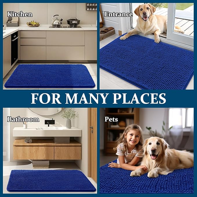 OLANLY Dog Door Mat for Muddy Paws 47x32, Super Absorbent Chenille Mud Mat | - Image 8