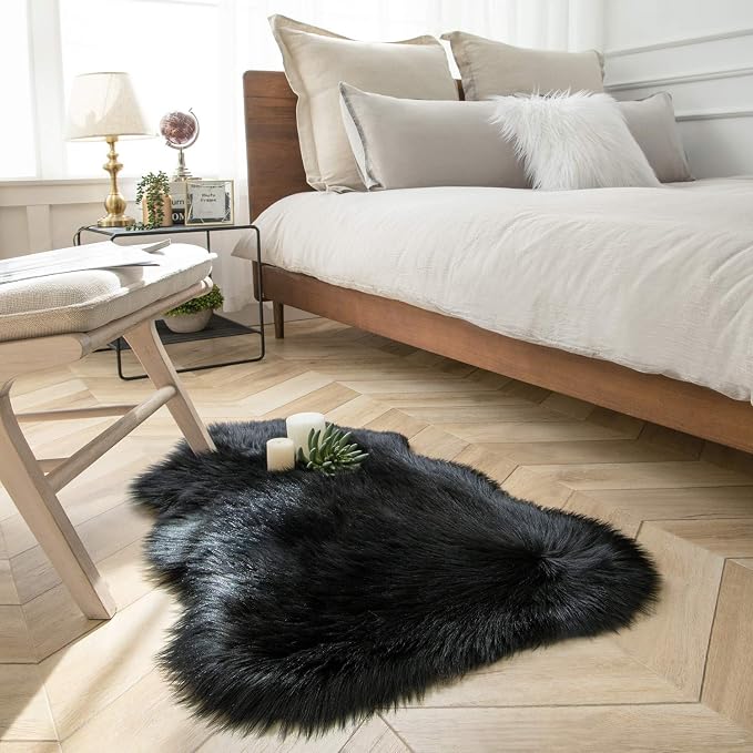 Ashler Faux Fur Rug, 2 x 3 Ft, Machine Washable | Fluffy Sheepskin Fur - Image 3