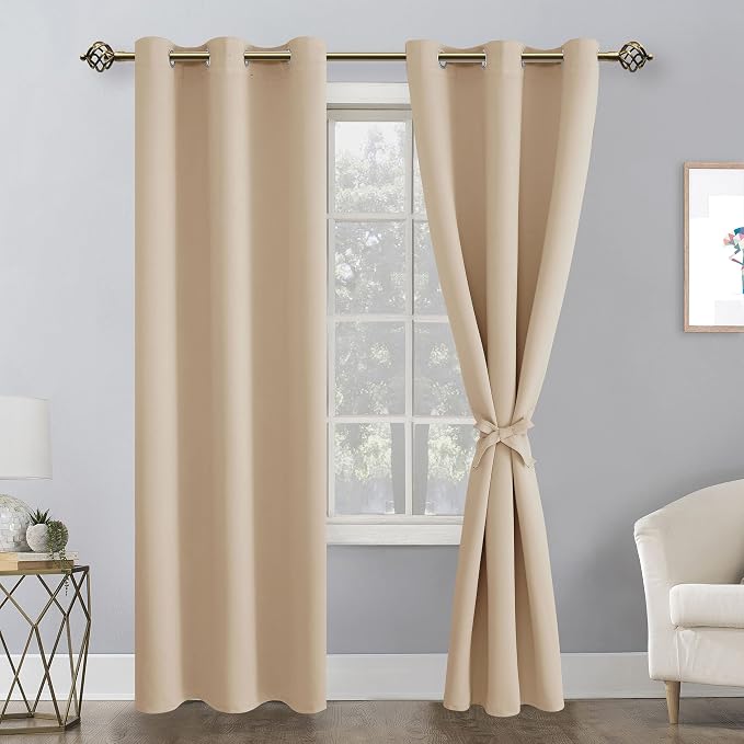 Blackout Curtains for Bedroom, 38 x 84 Inches Long, 2 Panels | Thermal - Image 8