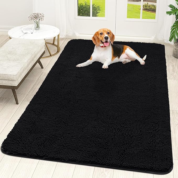 OLANLY Dog Door Mat for Muddy Paws 59x35, Super Absorbent Chenille Mud Mat | by OLANLY