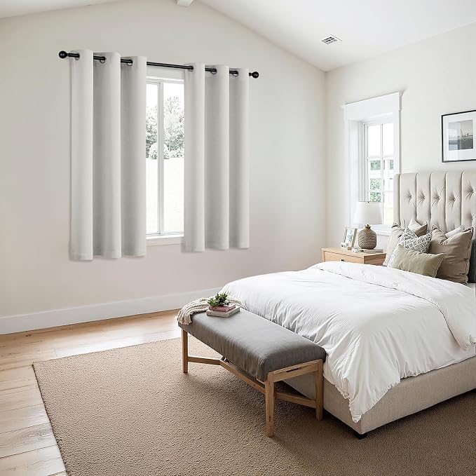 MIULEE Blackout Curtains for Bedroom 2 Panels 40x63 Inch Long Natural White | - Image 6