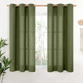 YoungsTex Olive Green Linen Curtains 45 Inch Length 2 Panels by YoungsTex