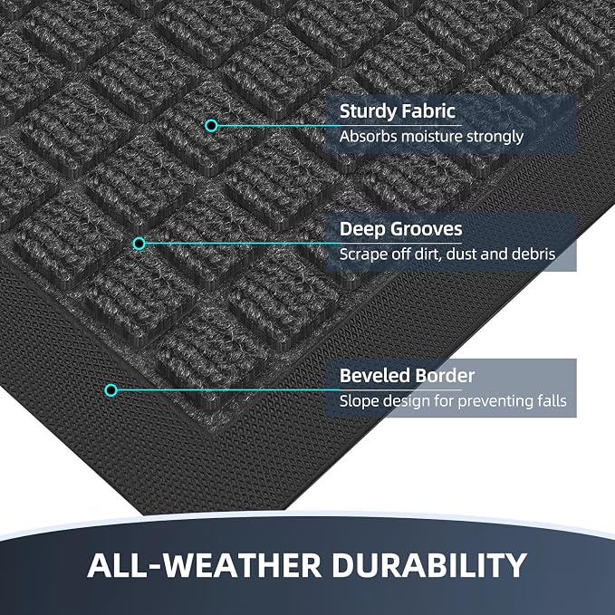 Front Door Mat Outside Entrance, Heavy Duty Waterproof Doormat | 73"x46" - Image 3