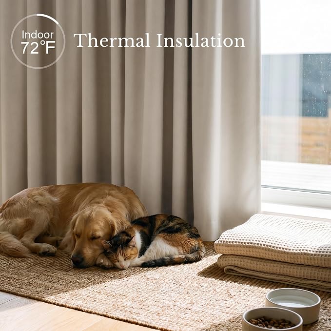 NICETOWN Window Treatment Thermal Insulated Rod Pocket Room Darkening - Image 3