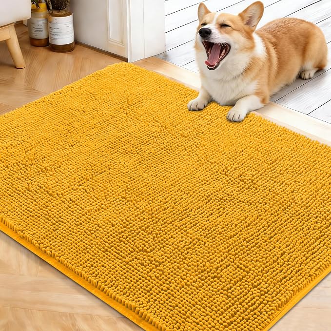OLANLY Dog Door Mat for Muddy Paws 40x32, Super Absorbent Chenille Mud Mat | by OLANLY