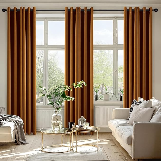 MIULEE Blackout Curtains for Bedroom 2 Panels 40 x 72 Inch Long Gold Brown | - Image 6