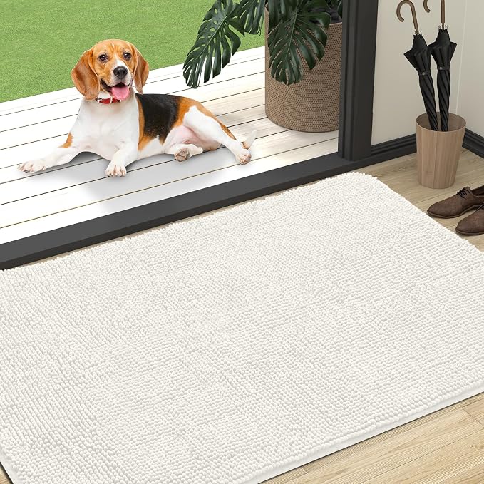 OLANLY Dog Door Mat for Muddy Paws 47x32, Super Absorbent Chenille Mud Mat | by OLANLY