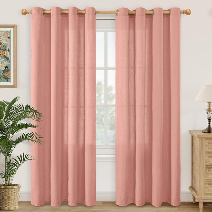 YoungsTex Dusty Rose Linen Curtains by YoungsTex
