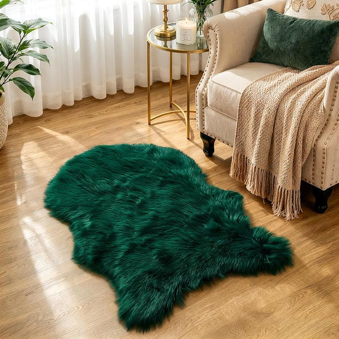 MIULEE Fluffy Area Rug 2x3 ft Faux Fur Sheepskin Rug - Image 5