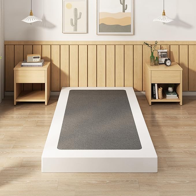 EMODA 4 Inch Twin XL Box Spring Heavy Duty Metal Mattress Foundation Bed Base with Fabric Cover, Easy Assembly