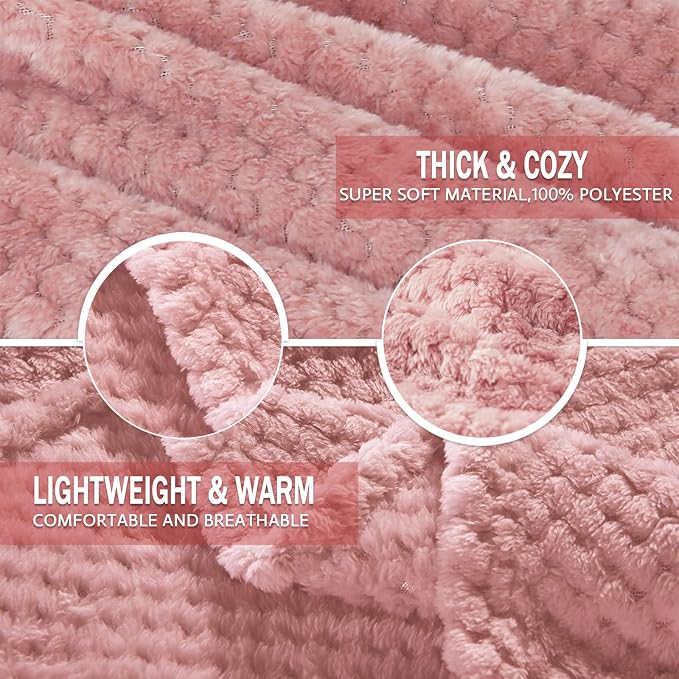 Exclusivo Mezcla Soft Waffle Fleece Bed Blanket Twin XL Size, Cozy Fluffy Design - Image 7