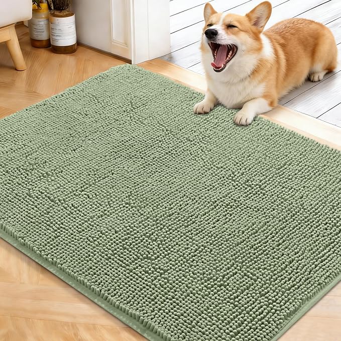 OLANLY Dog Door Mat for Muddy Paws 40x32, Super Absorbent Chenille Mud Mat | by OLANLY