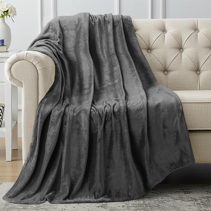Utopia Bedding Soft Fleece Bed Blanket Throw XL Size Grey | Microfiber Plush by UTOPIABEDDING