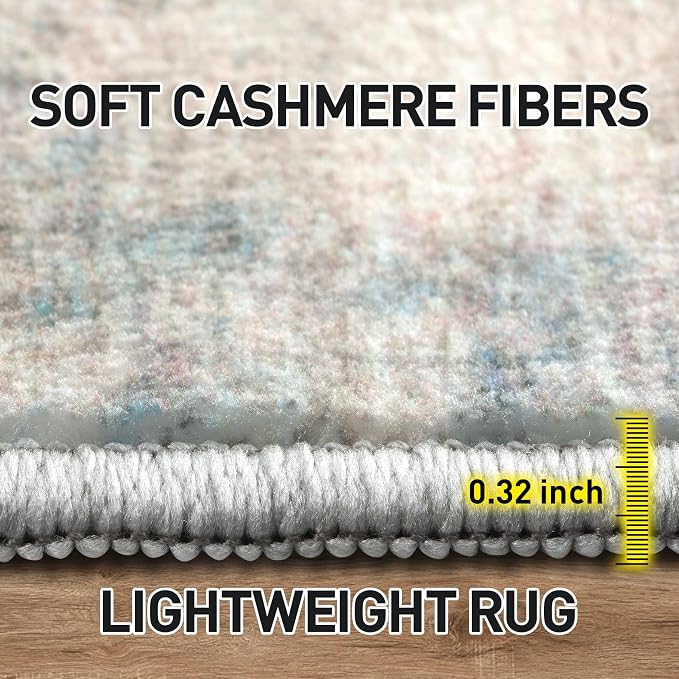 9x12 Area Rugs for Living Room: Washable Abstract Multi Color Carpet | Non-slip - Image 6