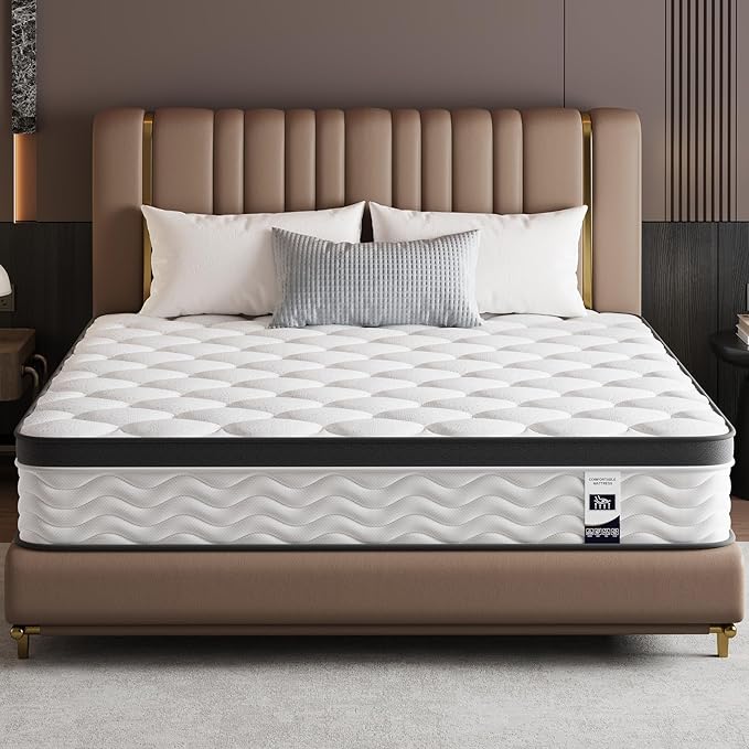 Queen Mattress,12 Inch Queen Size Mattress in a Box,Gel Memory Foam and Pocket Spring Hybrid Mattress,Ideal for All Sleep Positions,CertiPUR-US Certified,Shoulder Support-Medium Firm,80" x 60"