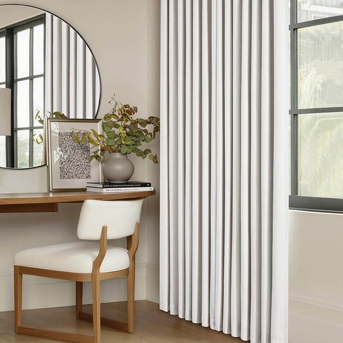 Beige White Pinch Pleated 100% Blackout Linen Curtains W60xL120 1 Panel | Black - Image 8