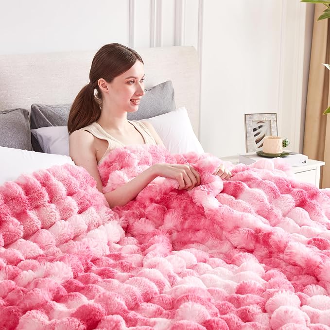 50x60 Inches Ultra-Soft Fuzzy Faux Fur Plush Throw Blanket - Image 2