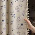 Boho Floral 100% Blackout Curtains 84 Inch 2 Panels Dark Blue | Farmhouse by Unknown