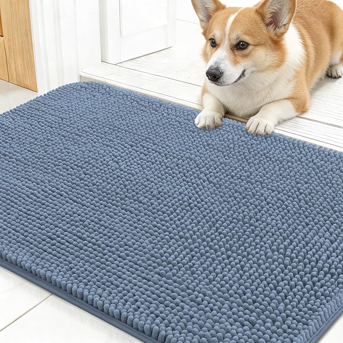 OLANLY Dog Door Mat for Muddy Paws 30x17, Super Absorbent Chenille Mud Mat | by OLANLY
