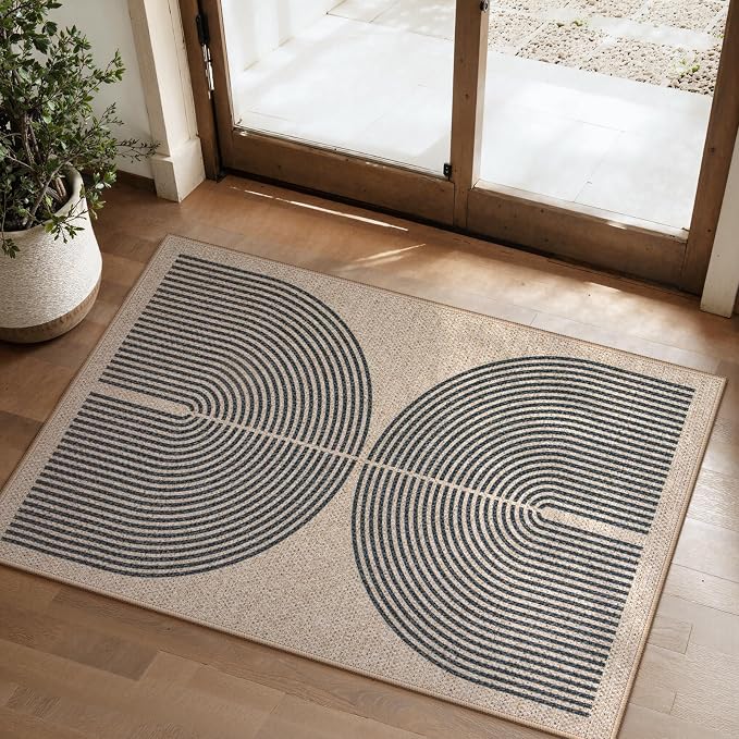 Lahome Enfys Rainbow Easy Jute Rug, 2x3 Farmhouse Kitchen Rugs Non Slip - Image 7