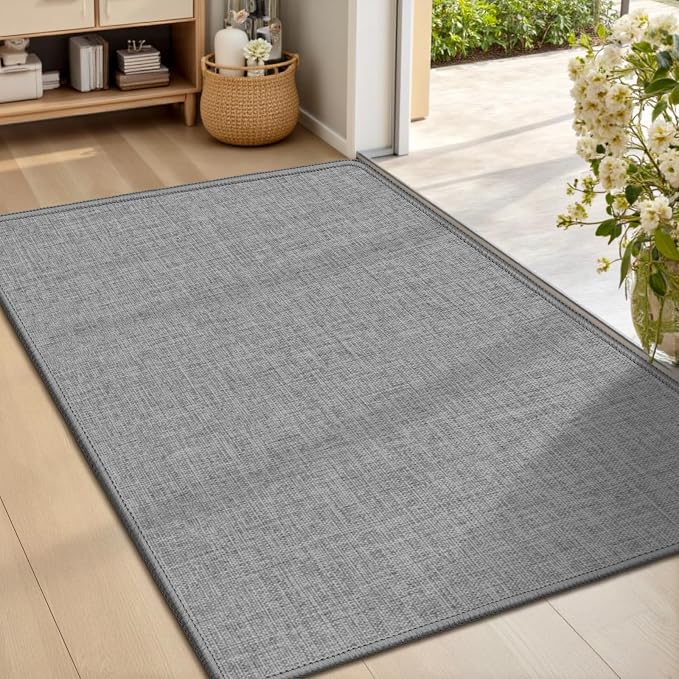 Ultra Thin Indoor Door Mat 24"x36", Non Slip Doormats, Rubber Backing, by LEKEEPGO