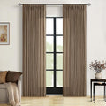 Brown Pinch Pleated Light Filter Linen Curtains 84 Inches Long | Farmhouse by Twodrapes
