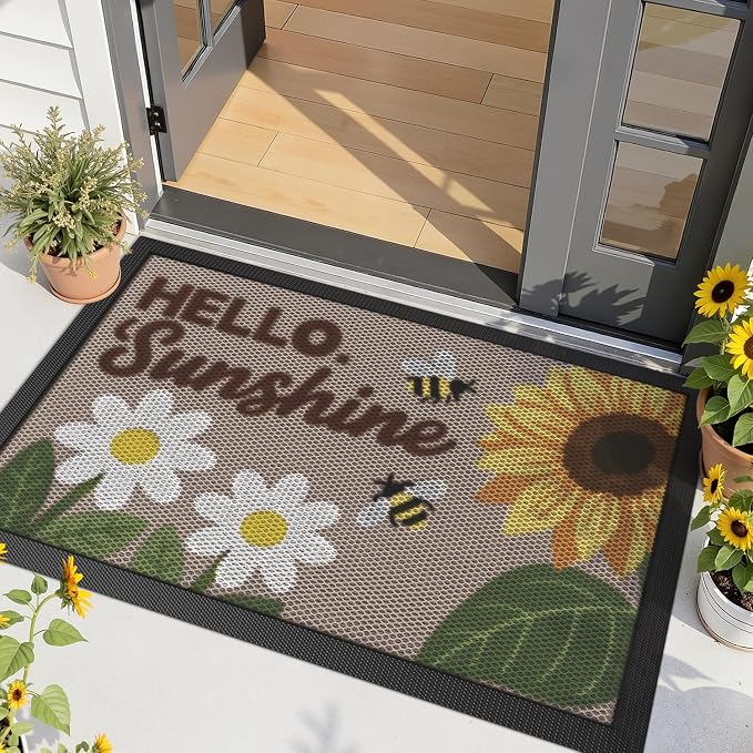 LUMI Outside Welcome Door Mat 36x59, Non-Slip Durable Rubber Easy Clean | - Image 3