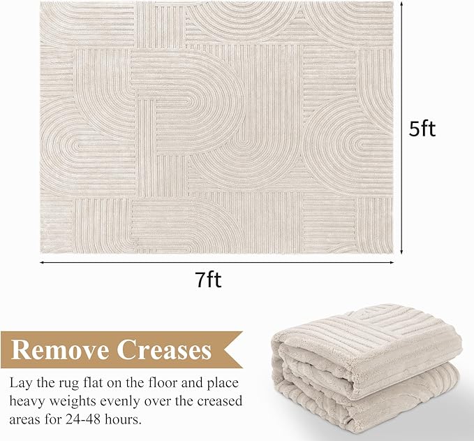 Pauwer 5x7 Area Rugs for Living Room, Modern Non Slip Washable Rug, Soft Fluffy - Image 2