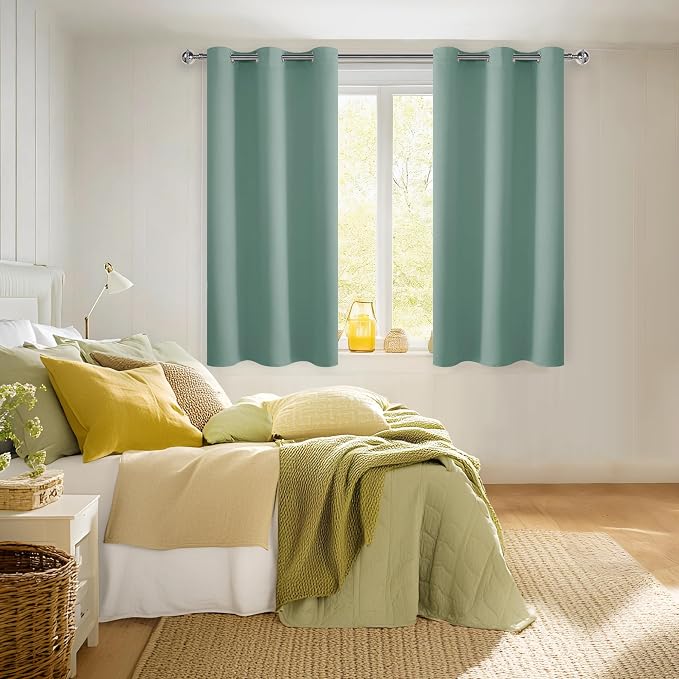Blackout Curtains for Bedroom, Sage Green, 42 x 54 Inch, 2 Panels | Thermal - Image 6