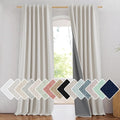 NICETOWN 100% Blackout Linen Curtains 90 inches Length by NICETOWN