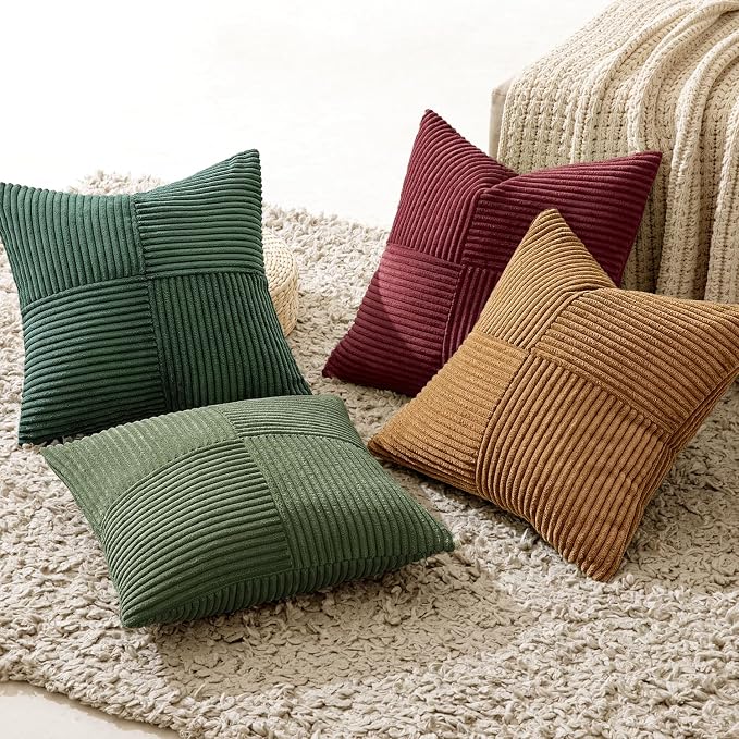 MIULEE Boho Christmas Green Decorative Throw Pillow Covers 18x18 Set of 4 - Image 5