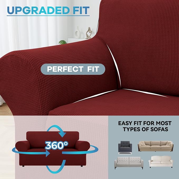 LURKA Stretch Loveseat Sofa Slipcovers 1 Piece Couch Covers - Image 4