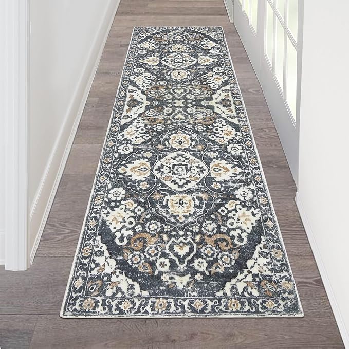 HEBE Hallway Runner Rug 2'x6', Washable Non Slip Kitchen Rug Runner | Soft Boho by HEBE
