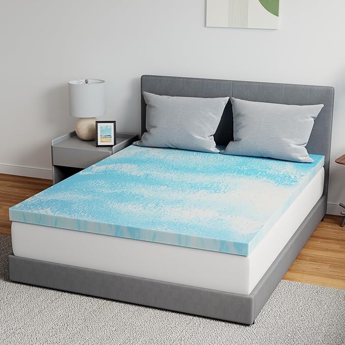 Novilla Memory Foam Mattress Topper California King - 2 Inch Cooling Gel Infused Memory Foam | Slow-Rebound Pressure Relief | CertiPUR Certified | Comfort for Sleeper Sofa, RV, Camper, Dorm Room