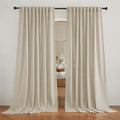 RYB HOME Linen Sheer Curtains 84 inches Length, Glare Light Filter Privacy by RYBHOME
