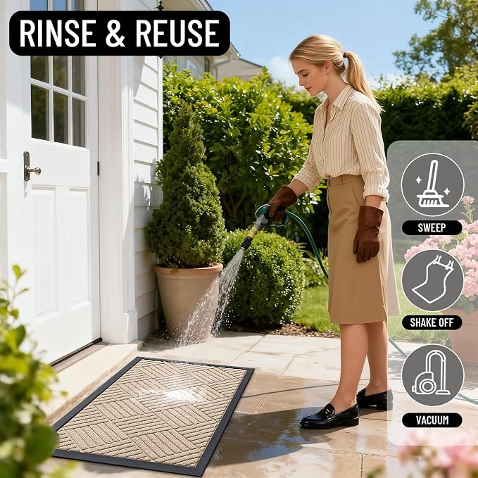 OLANLY Front Door Mat Outside Entrance 47x32, Waterproof Heavy-Duty Doormat | - Image 8