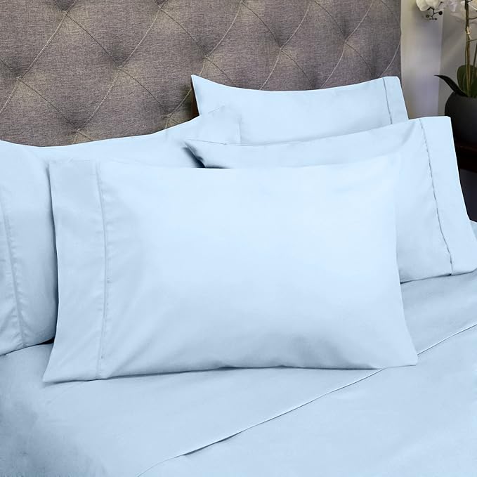 Cal King Size Bed Sheets - 6 Piece 1500 Supreme Collection Fine Brushed Microfiber Deep Pocket California King Sheet Set Bedding - 2 Extra Pillow Cases, Great Value, California King, Aqua