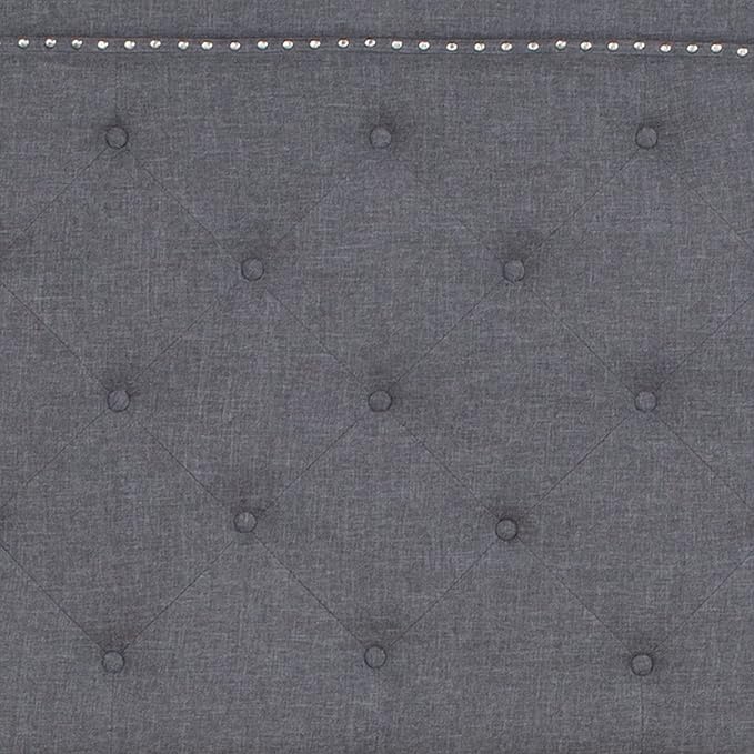 Flash Furniture Brighton Full Size Tufted Upholstered Platform Bed in Light Gray Fabric