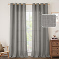 Natural Grey Linen Curtains for Bedroom 84 Inch Length 2 Panels | Faux Linen by LAMIT