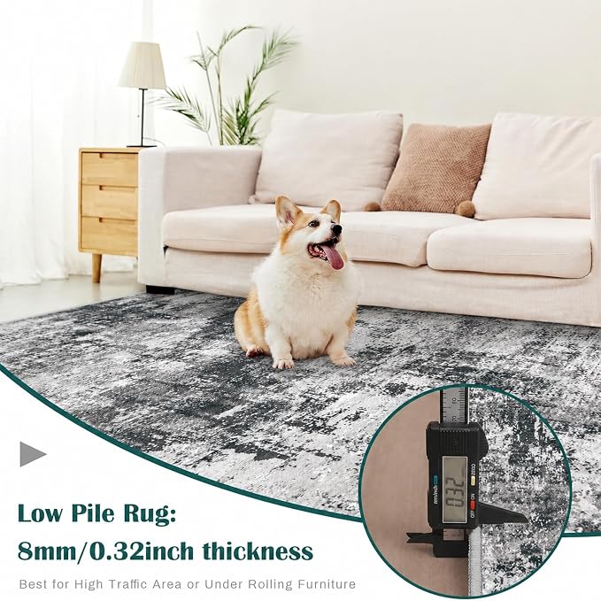 10x14 Area Rug for Living Room: Washable Abstract Large Soft Rugs Non Slip - Image 5
