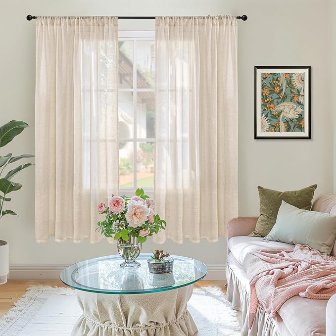 BGment Natural Linen Curtains 72 Inches Long - Image 2