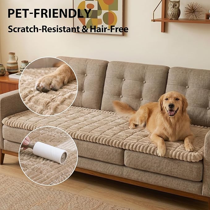 Fixwal Waterproof Flannel Dog Couch Cover, 27.6" x 47", Coffee | Integrated TPU - Image 6