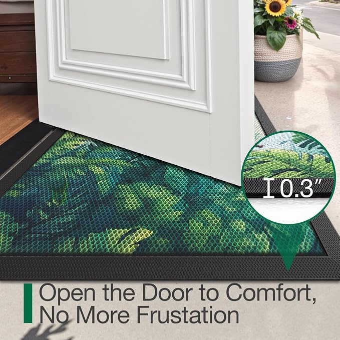 LUMI Outside Welcome Door Mat 17x30, Non-Slip Durable Rubber Easy Clean | - Image 5