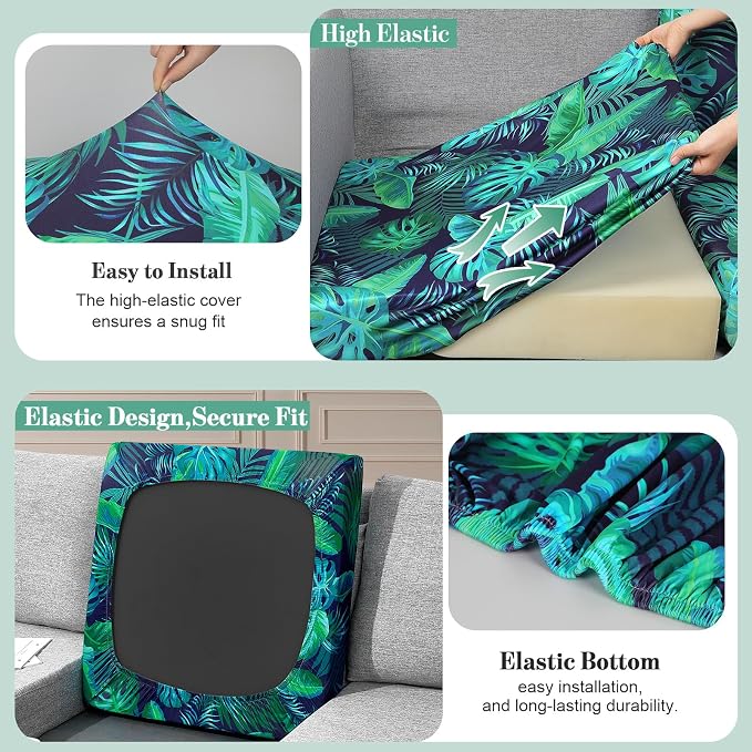 8Pcs Patio Cushion Covers Stretch Outdoor Furniture Protector Slipcovers | - Image 4