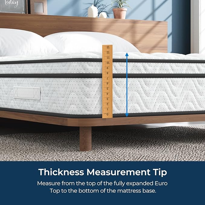 Vesgantti Queen Mattress 12 Inch, Fiberglass-Free | Cool Sleep Hybrid Mattress in a Box - Memory Foam & Pocket Springs, Ergonomic Design, Pressure Relief, Medium Firm Feel, 60"×80"×12"
